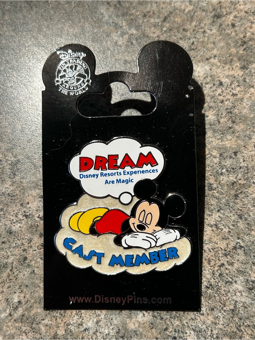 Disney Mickey Dream Cast Member Pin - Red, Yellow, Blue, Black, White
